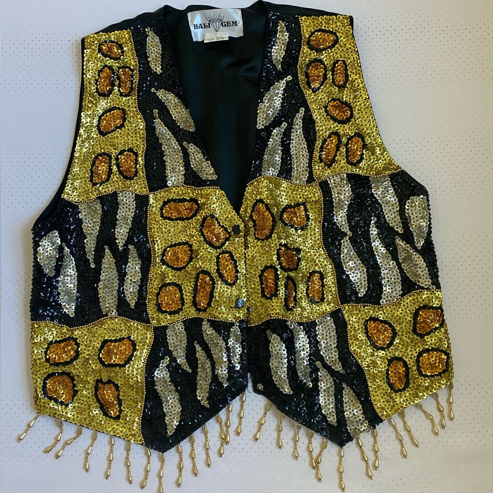 Bali Gem vintage sequence vest